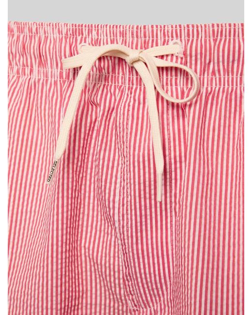 SELECTED Relaxed Fit Badeshorts mit Strukturmuster Modell 'COOPER' in Pink für Herren