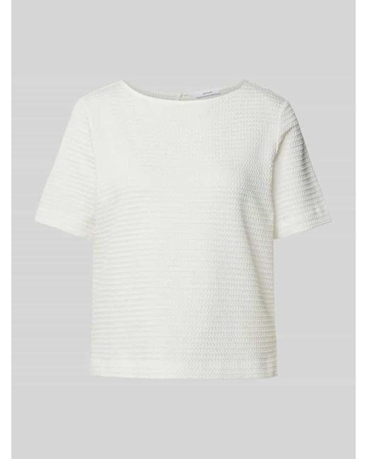 Opus White T-Shirt mit Strukturmuster Modell 'Serke'