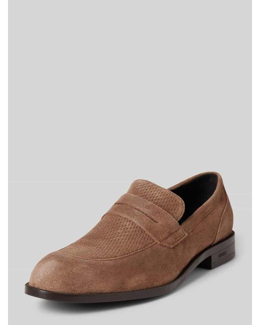 Boss Loafers Mit Strukturmuster Modell 'Tayil' in Brown für Herren