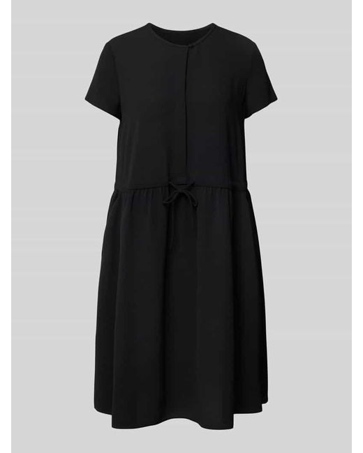 Emporio Armani Black Knielanges Kleid im Stufen-Look