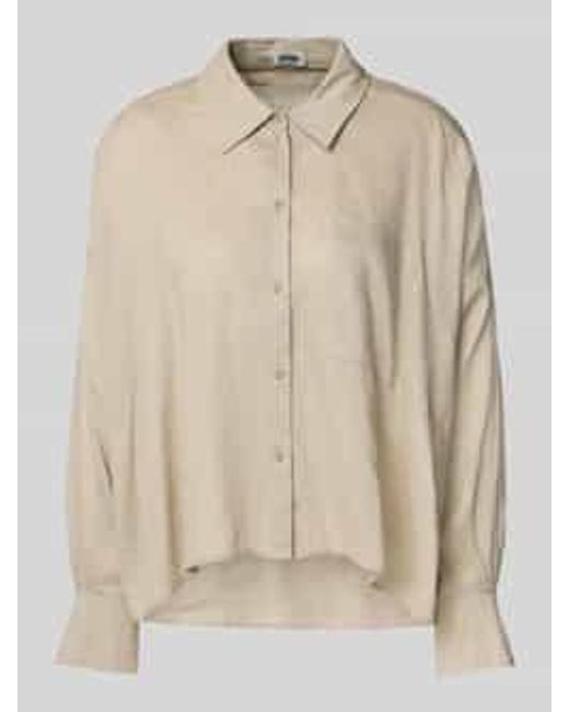 Drykorn Relaxed Fit Linnen Blouse Met Borstzak, Model 'Namida' in het Natural