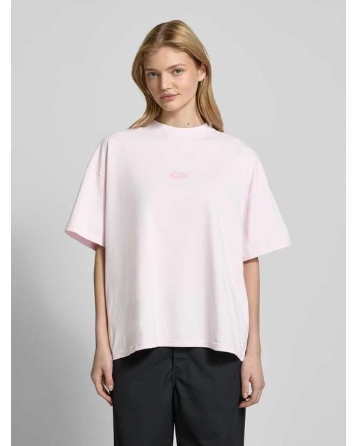 PEGADOR Pink Oversized T-Shirt mit Label-Print Modell 'KIMI'