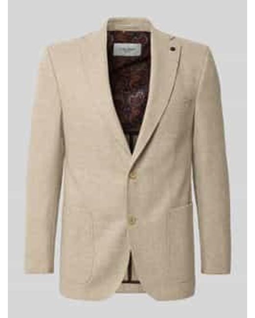 Carl Gross 2-Knoops Colbert Met Reverskraag, Model 'Tebbo' in het Natural voor heren