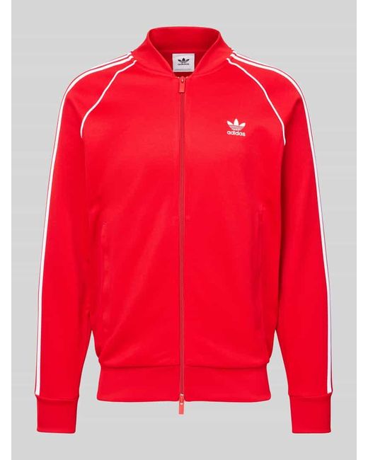 Adidas Originals Sweatjacke mit Label-Stitching in Red für Herren
