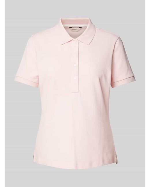 Gant Pink Regular Fit Poloshirt im unifarbenen Design
