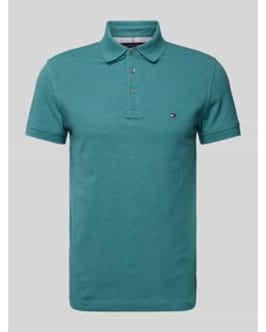 Tommy Hilfiger Slim Fit Poloshirt Met Labelstitching in het Green voor heren