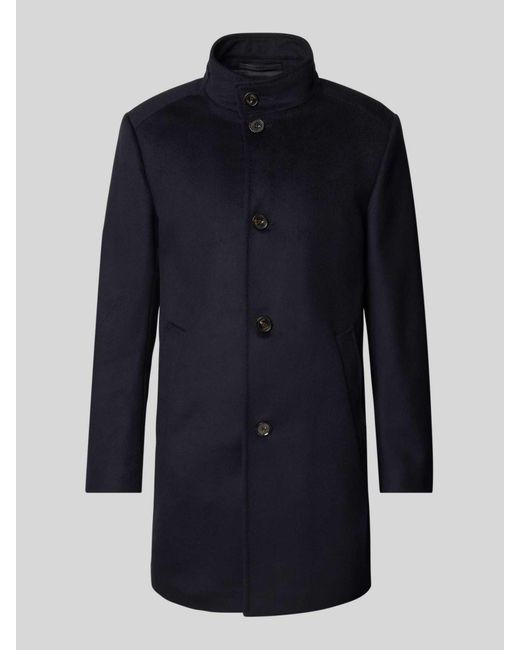 Joop! Lange Wollen Jas Met Kasjmier, Model 'Maron' in het Blue voor heren