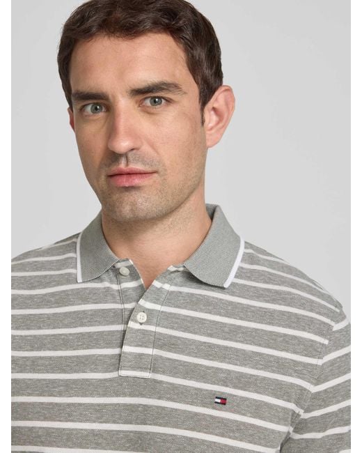 Tommy Hilfiger Regular Fit Poloshirt Van Een Mix Van Katoen En Linnen in het Gray voor heren