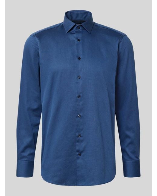 Christian Berg Men Regular Fit Zakelijk Overhemd Met Kentkraag in het Blue voor heren
