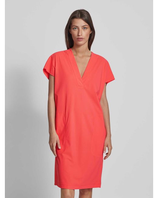 RAFFAELLO ROSSI Pink Knielanges Kleid mit V-Ausschnitt Modell 'JOYCE'