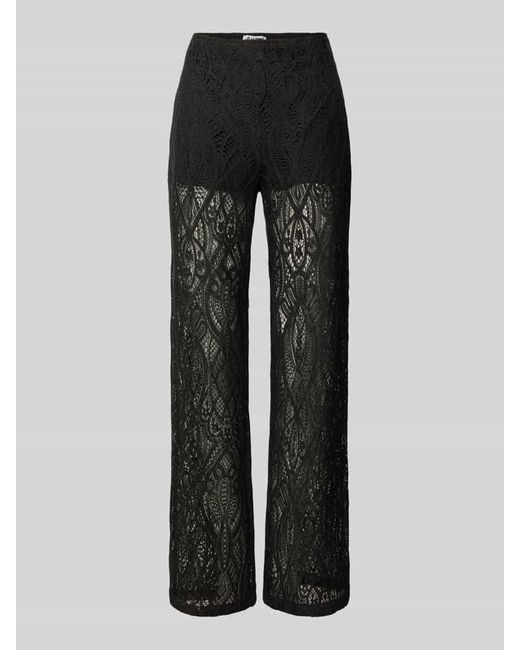 Jake*s Black Hose Mit Weitem Bein Und Spitzenbesatz