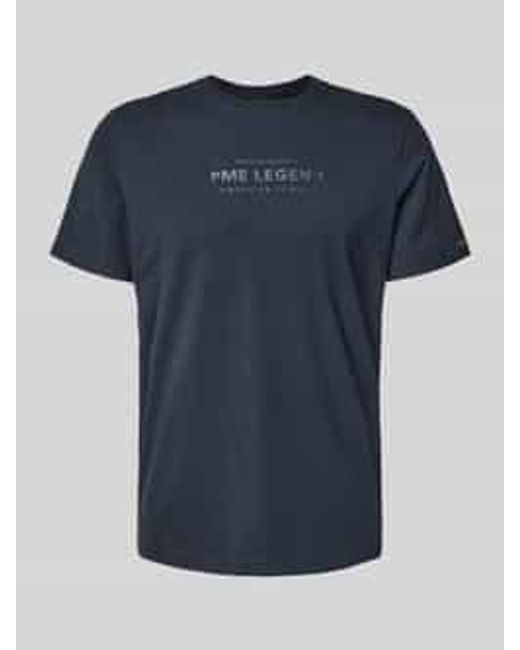 PME LEGEND T-Shirt Met Labelprint En Ronde Hals in het Blue voor heren