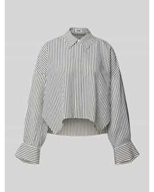 Drykorn Relaxed Fit Blouse Met Blinde Knoopsluiting, Model 'Oshia' in het Gray