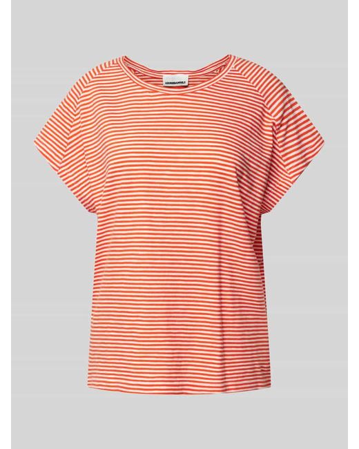ARMEDANGELS Pink T-Shirt mit Streifenmuster Modell 'ONELIAA'
