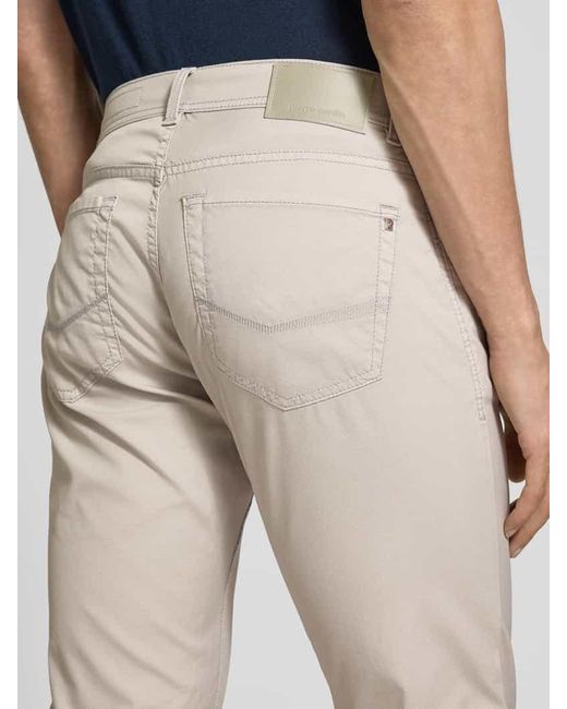 Pierre Cardin Tapered Fit Chino mit Strukturmuster Modell 'Lyon' in Natural für Herren