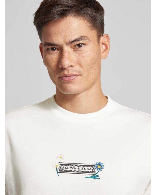Scotch & Soda T-Shirt Met Labelprint in het Gray voor heren