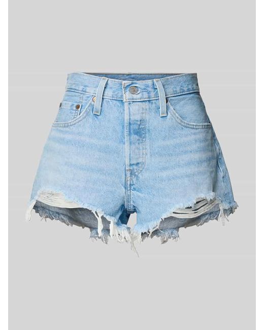 Levi's Blue Mom Fit Jeansshorts im 5-Pocket-Design Modell '501'
