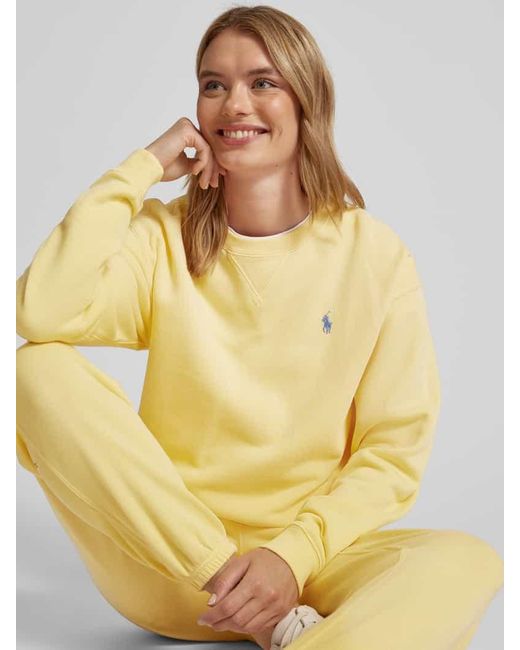 Polo Ralph Lauren Yellow Sweatshirt mit Logo-Stitching