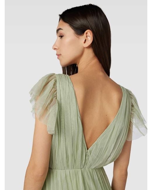 LACE & BEADS Green Abendkleid mit Volants