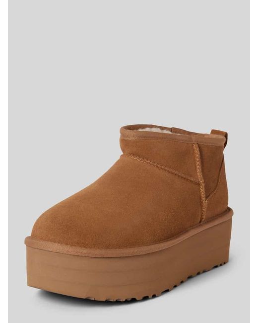 Ugg Boots Aus Leder Mit Plateausohle Modell 'Classic Ultra Mini' in Brown für Herren