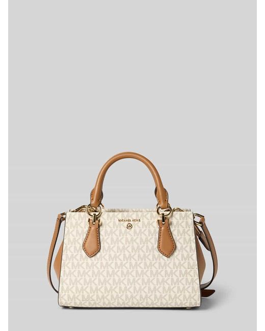 MICHAEL Michael Kors Natural Shoulder Bag mit Allover-Logo-Print Modell 'Marilyn'
