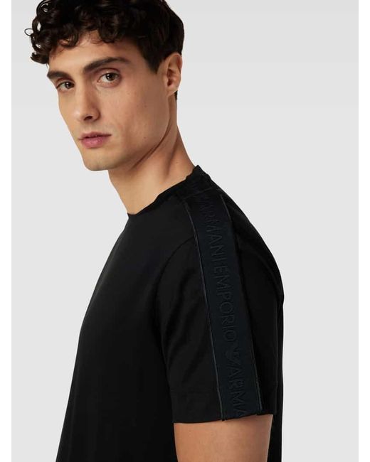 Emporio Armani T-Shirt im unifarbenen Design in Black für Herren