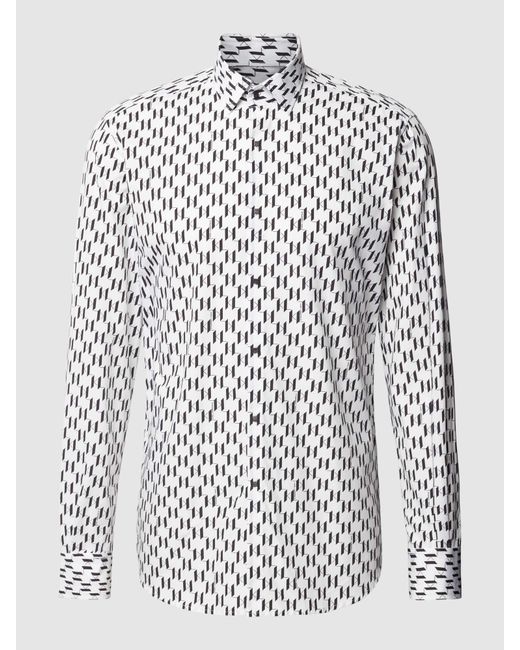 Karl Lagerfeld Zakelijk Overhemd Met All-over Motief in het White voor heren