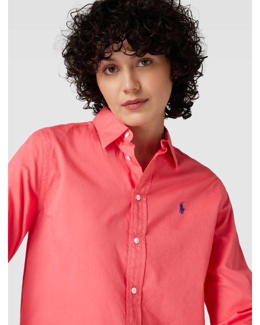 Polo Ralph Lauren Overhemdjurk Met Logostitching in het Pink