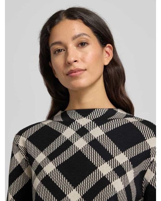 Comma, Black Strickpullover aus Viskose-Mix mit Rundhalsausschnitt