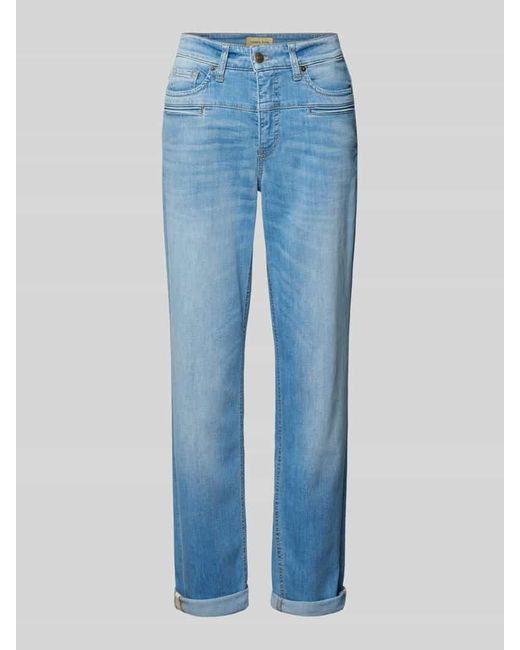 Cambio Blue Regular Fit Jeans mit Paspeltaschen Modell 'PEARLIE'