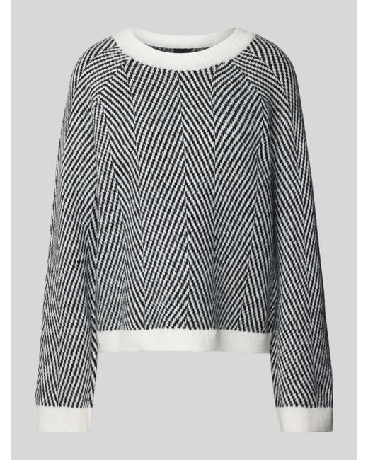 Pieces Regular Fit Gebreide Pullover Met Wol, Model 'Olena' in het Gray