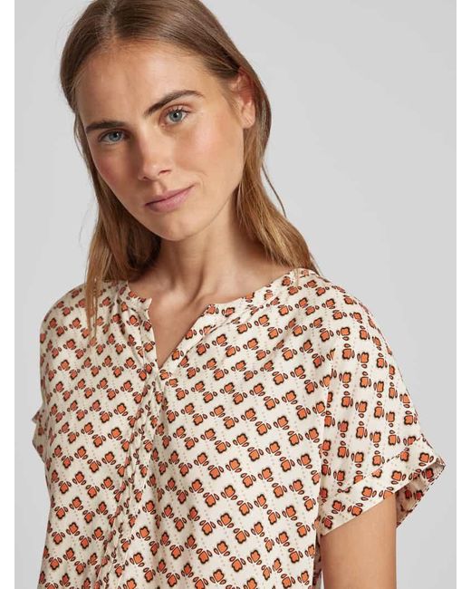 Soya Concept Natural Blusenshirt mit Allover-Muster Modell 'DORELLA'