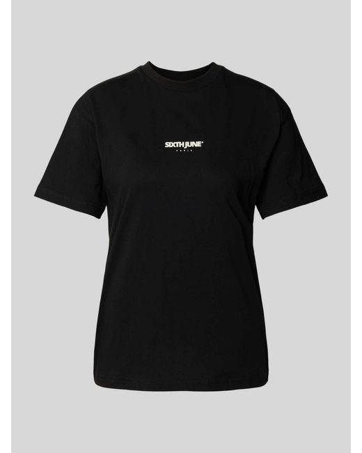 Sixth June T-shirt Met Labelprint in het Black