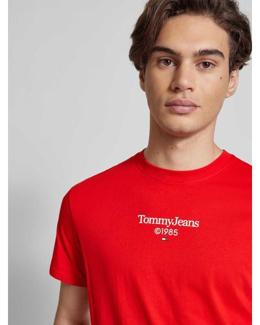 Tommy Hilfiger T-Shirt mit Label-Print in Red für Herren
