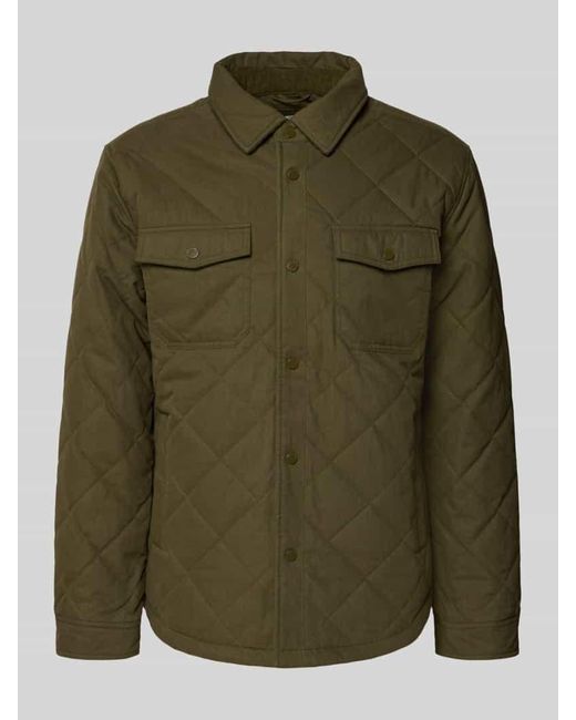 Pepe Jeans Regular Fit Hemdjacke aus Baumwoll-Mix Modell 'QUILTED WORKSHIRT' in Green für Herren