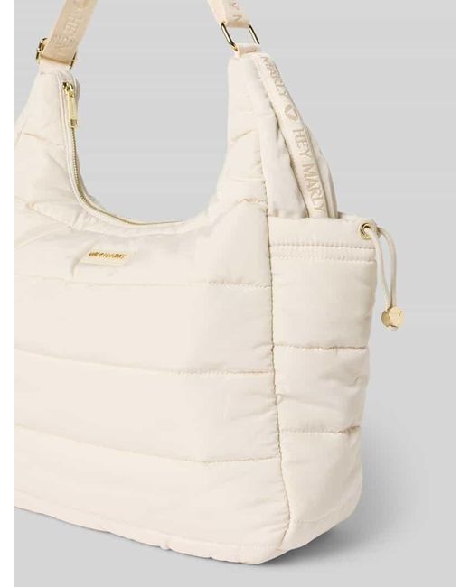 HEY MARLY Natural Handtasche mit Label-Applikation Modell 'Alltime Buddy'