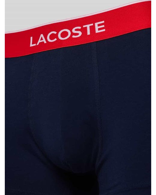 Lacoste Trunks mit elastischem Logo-Bund im 3er-Pack in Blue für Herren