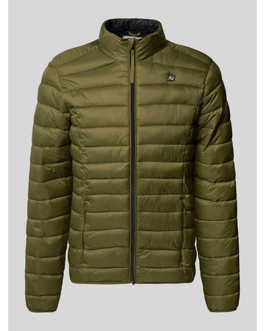 Blend Gewatteerd Jack Met Opstaande Kraag, Model 'Romsey' in het Green voor heren
