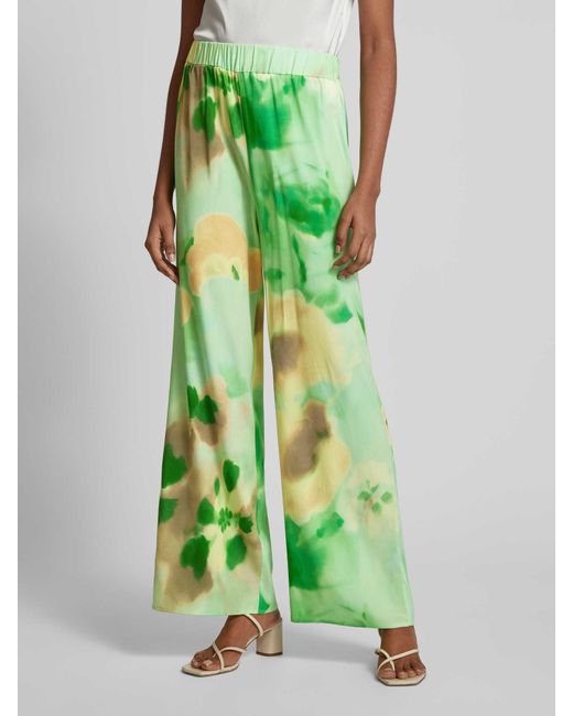 The Mercer N.Y. Green Regular Fit Seidenhose im Batik-Look