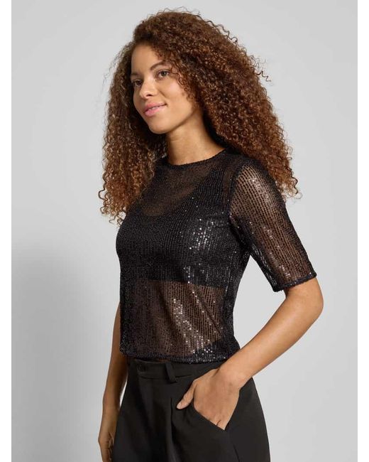 Pieces Gray Shaped Fit T-Shirt mit Paillettenbesatz Modell 'JACK'