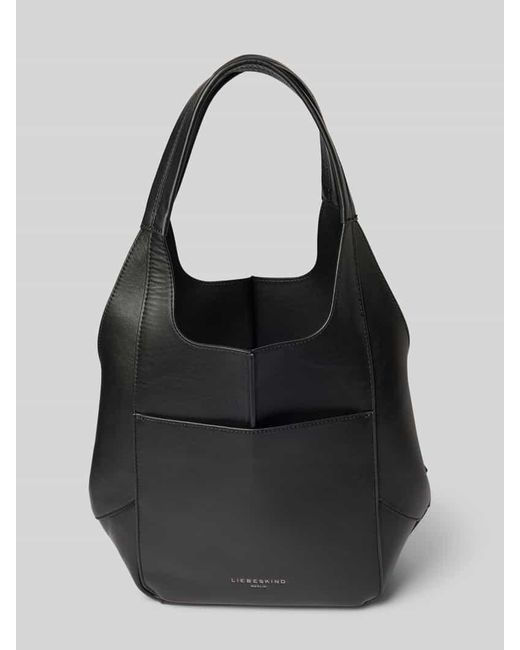 Liebeskind Berlin Black Handtasche mit Label-Print Modell 'LILLY'