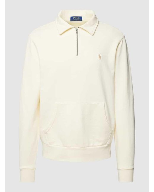 Polo Ralph Lauren Sweatshirt mit Logo-Stitching in Natural für Herren
