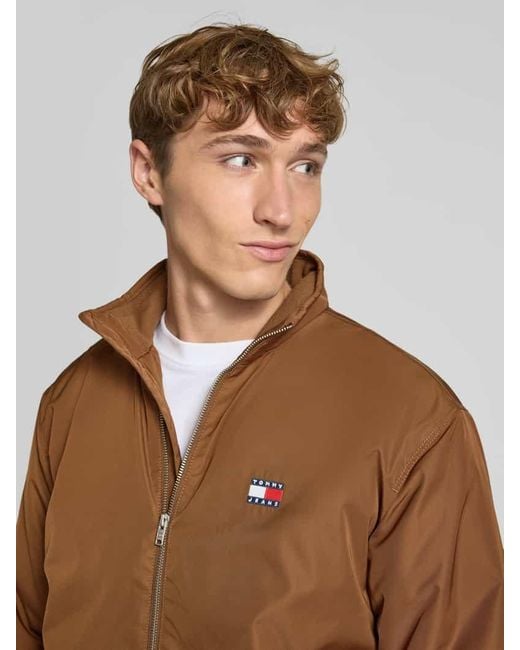 Tommy Hilfiger Relaxed Fit Bomberjacke mit Stehkragen in Brown für Herren