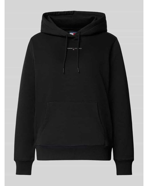 Tommy Hilfiger Black Regular Fit Hoodie aus Baumwoll-Mix