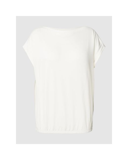 Opus White T-Shirt mit U-Boot-Ausschnitt Modell 'Srippi'
