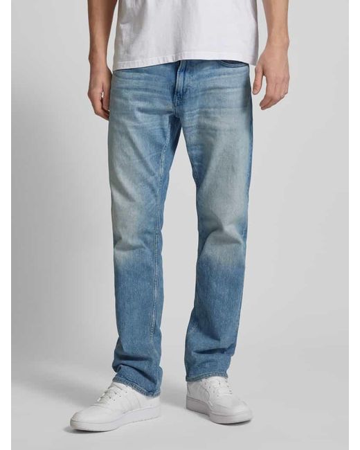 G-Star RAW Straight Fit Jeans mit Label-Patch Modell 'Mosa' in Blue für Herren
