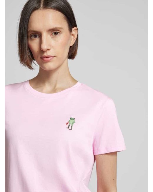 Jake*s Pink T-Shirt mit Statement-Stitching