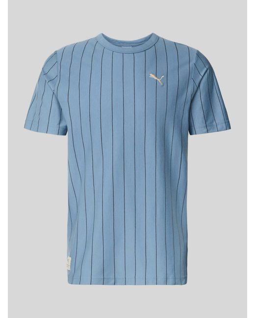 PUMA Regular Fit T-Shirt Met Logostitching, Model 'Class' in het Blue voor heren