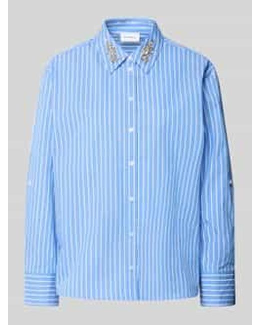 Comma, Blouses Korte Mouw in het Blue