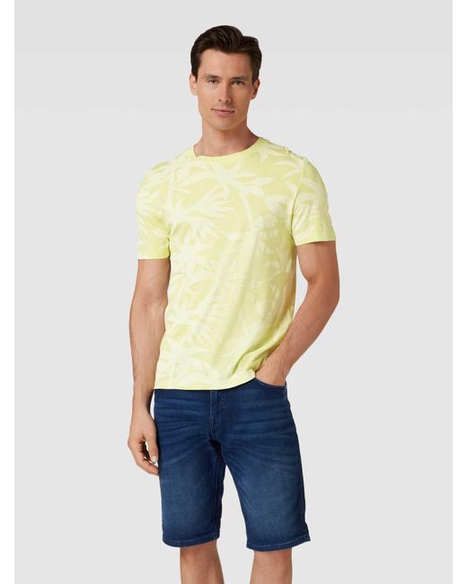 S.oliver T-Shirt mit Allover-Muster in Yellow für Herren
